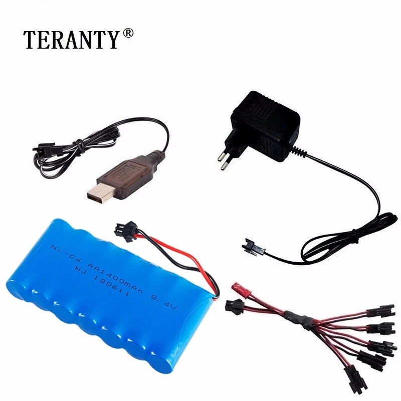 ( M Model ) Ni-CD 8.4v 1400mah Battery + USB Charger For Rc toys Car Tank Train Robot Boat Gun AA 8.4v Rechargeable Battery Pack
