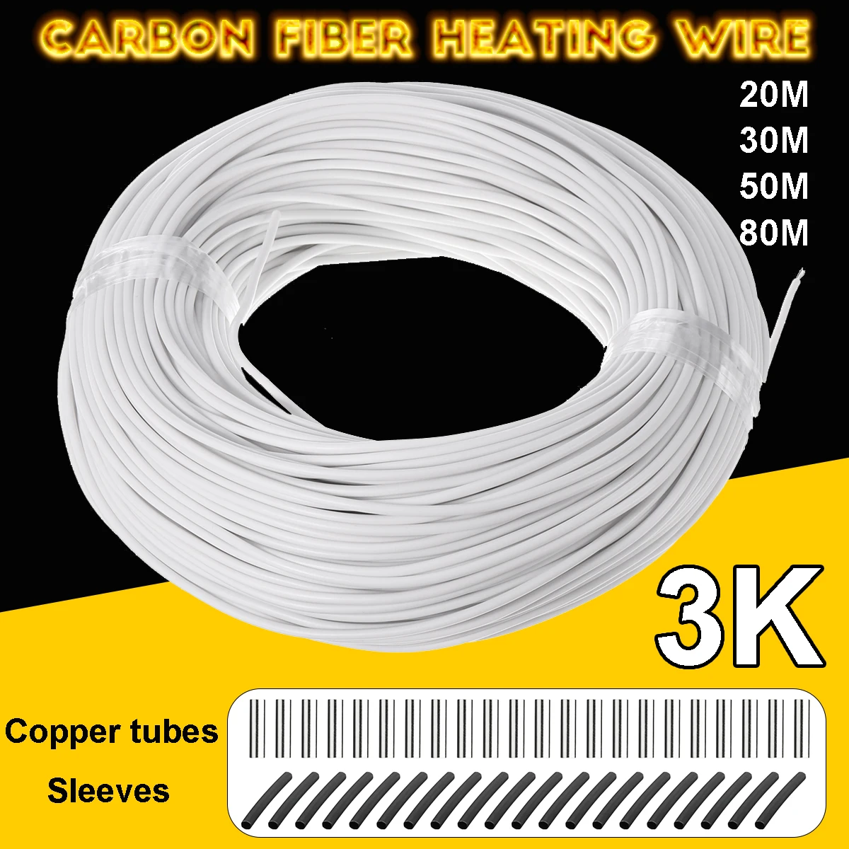 

Silicone Rubber Carbon Fiber Heating Cable Heating Wire Special Heating Cable