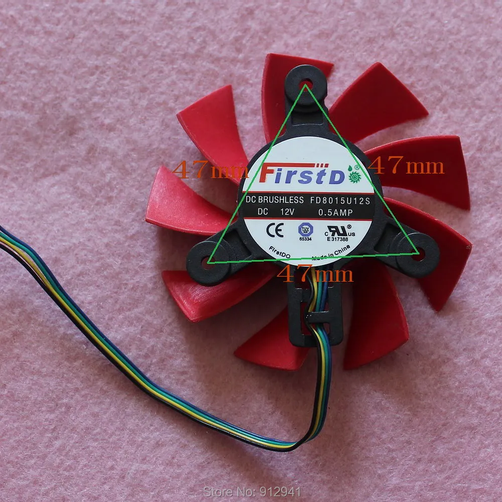 R108 Firstdo FD8015U12S 75 мм графика/Видеокарта кулер вентилятор Замена 47 12 В 0.5A 4Pin разъем