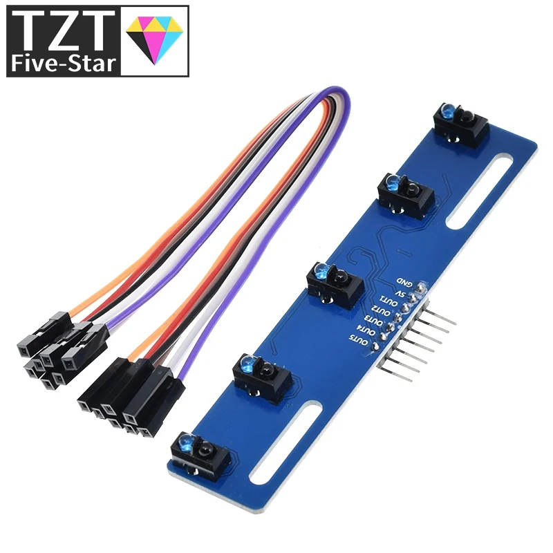 MH-ET в прямом эфире 5 канала инфракрасного Светоотражающие Сенсор TCRT5000 комплект