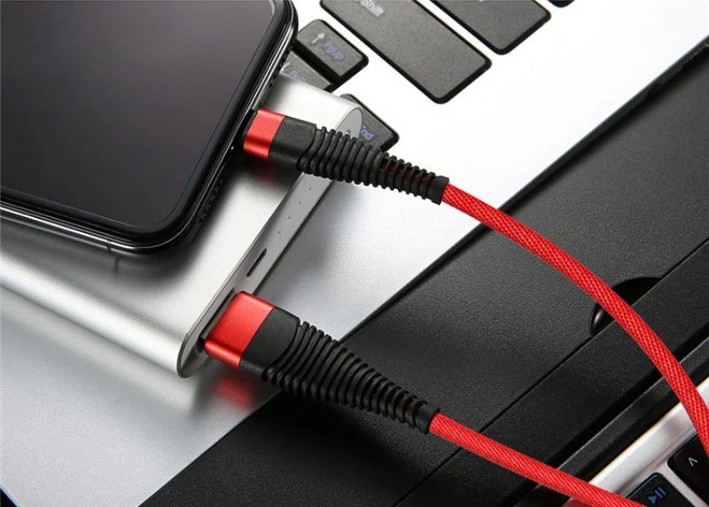 USB кабель для быстрой зарядки нейлоновая оплетка 2.4A Huawei Xiaomi Мобильный телефон