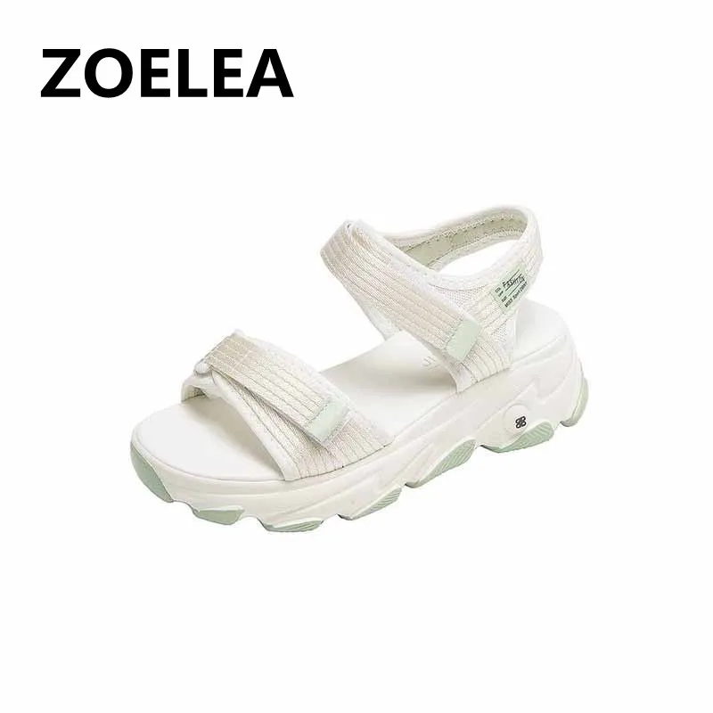 

Sandals Women Summer New 2021 Platform Fashion Casual Wedge Outdoor Sports Beach White Black Ins Tide Roman Holiday Shoes