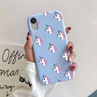 unicorns pattern liquid silicone phone case for iphone 13 12 11 pro max xr xs x soft candy cover for iphone 6 6s 7 8 plus cases