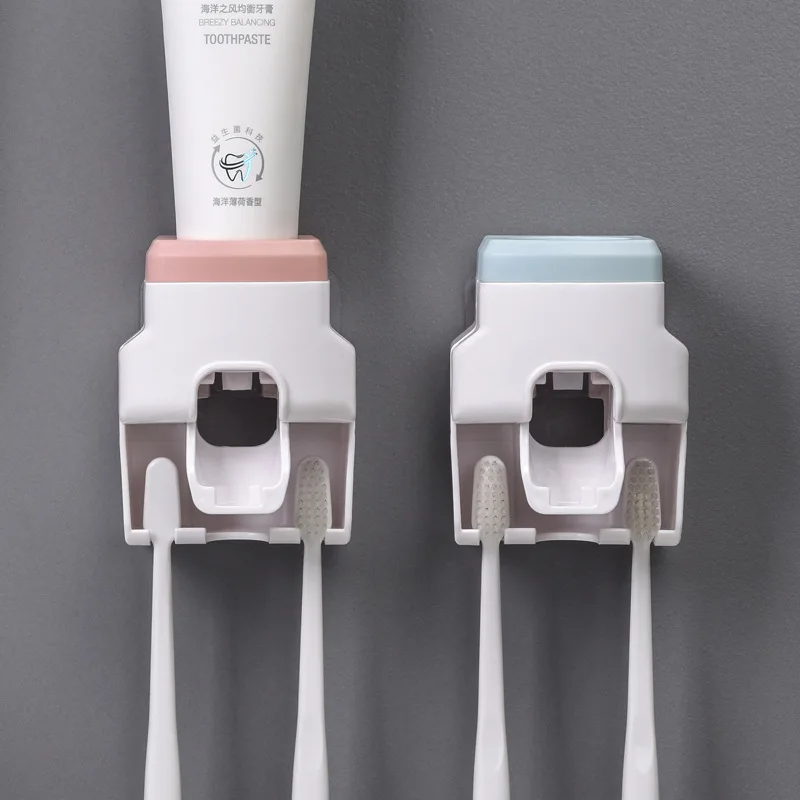 

Creative Wall Mount Automatic Toothpaste Dispenser Bathroom Accessories Waterproof Lazy Toothpaste Squeezer Toothbrush Holder