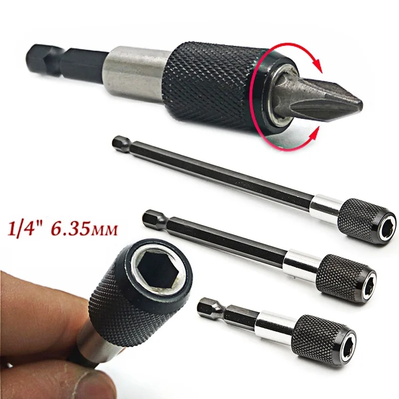 

1/4 Hex Shank Quick Release Electric Drill Magnetic Screwdriver Bit Holder 60mm 100mm 150mm quick change shank tool