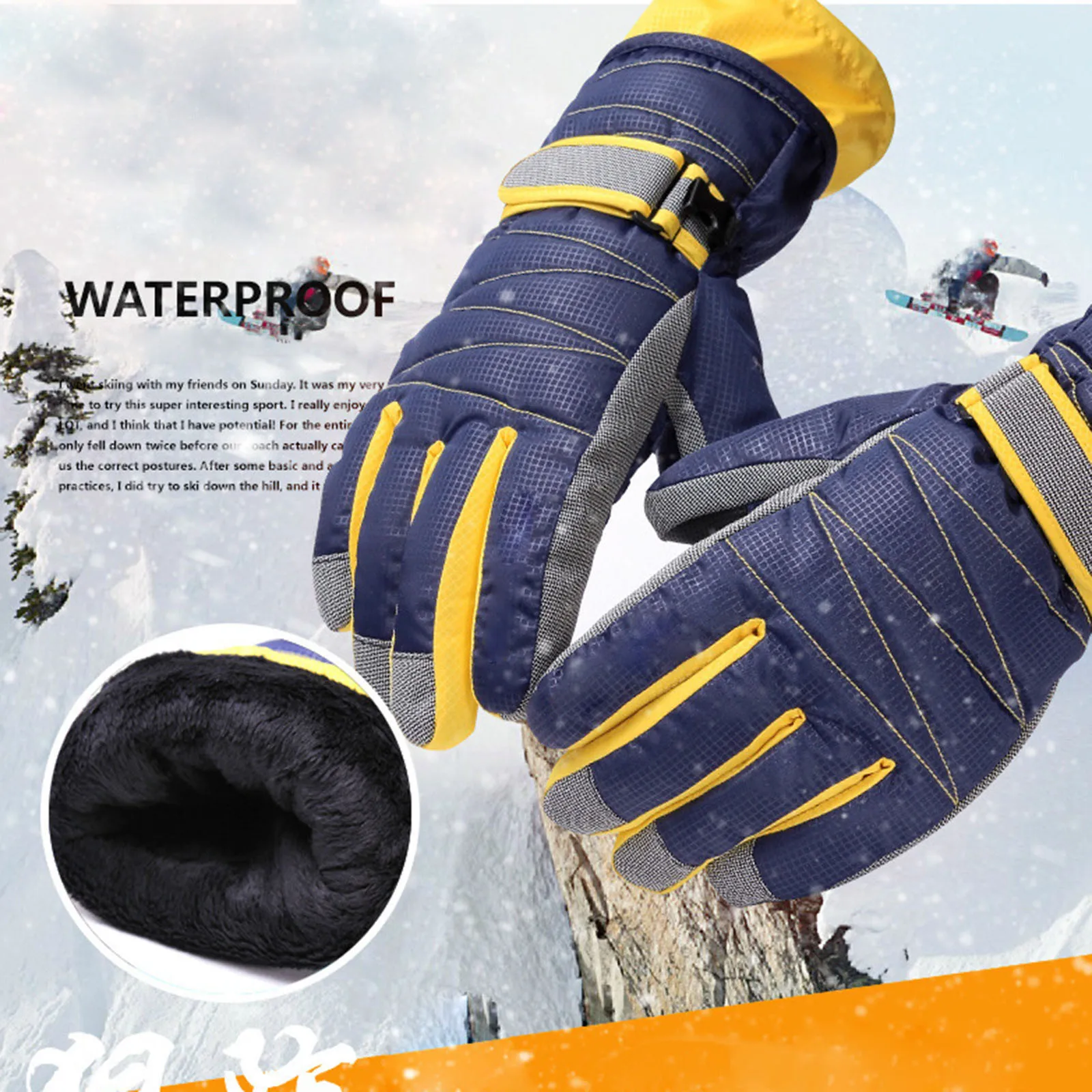 Зимние лыжные перчатки унисекс 1 пара модные водонепроницаемые теплые