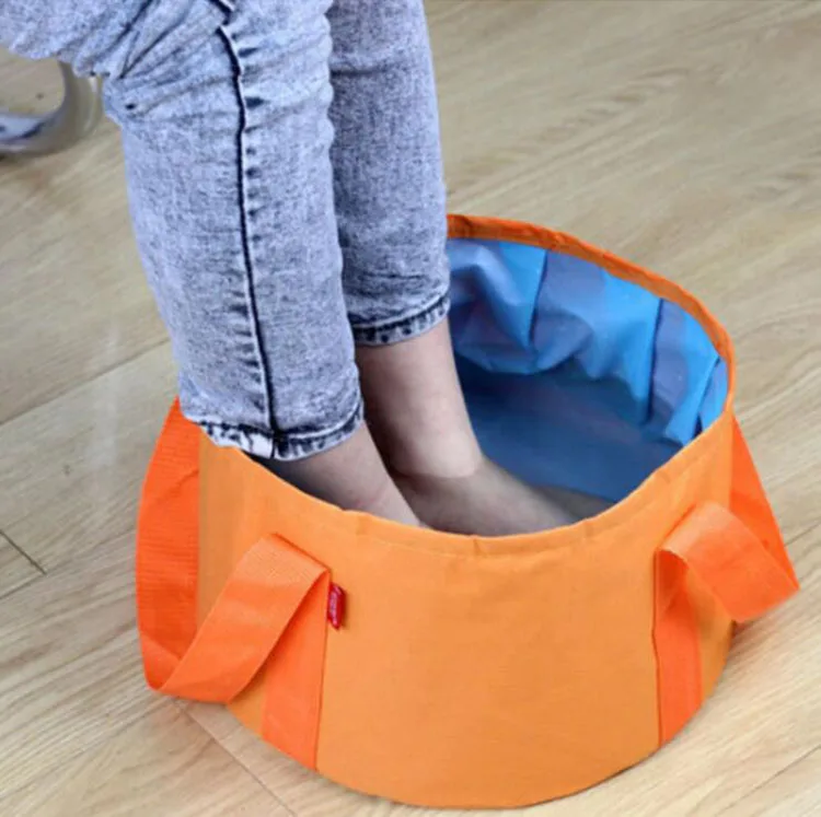 

2PCS Portable Outdoor Travel Folding Camping Washbasin Foot Bath Tub Sink Washing Bag Water bucket 15L Pedicure Tub