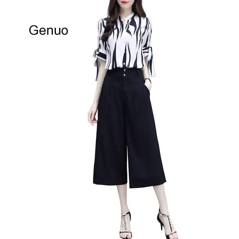 

Элегантный Модный женский комплект из двух предметов, тонкий комплект из 2 предметов большого размера, женские темпераментные костюмы для о...