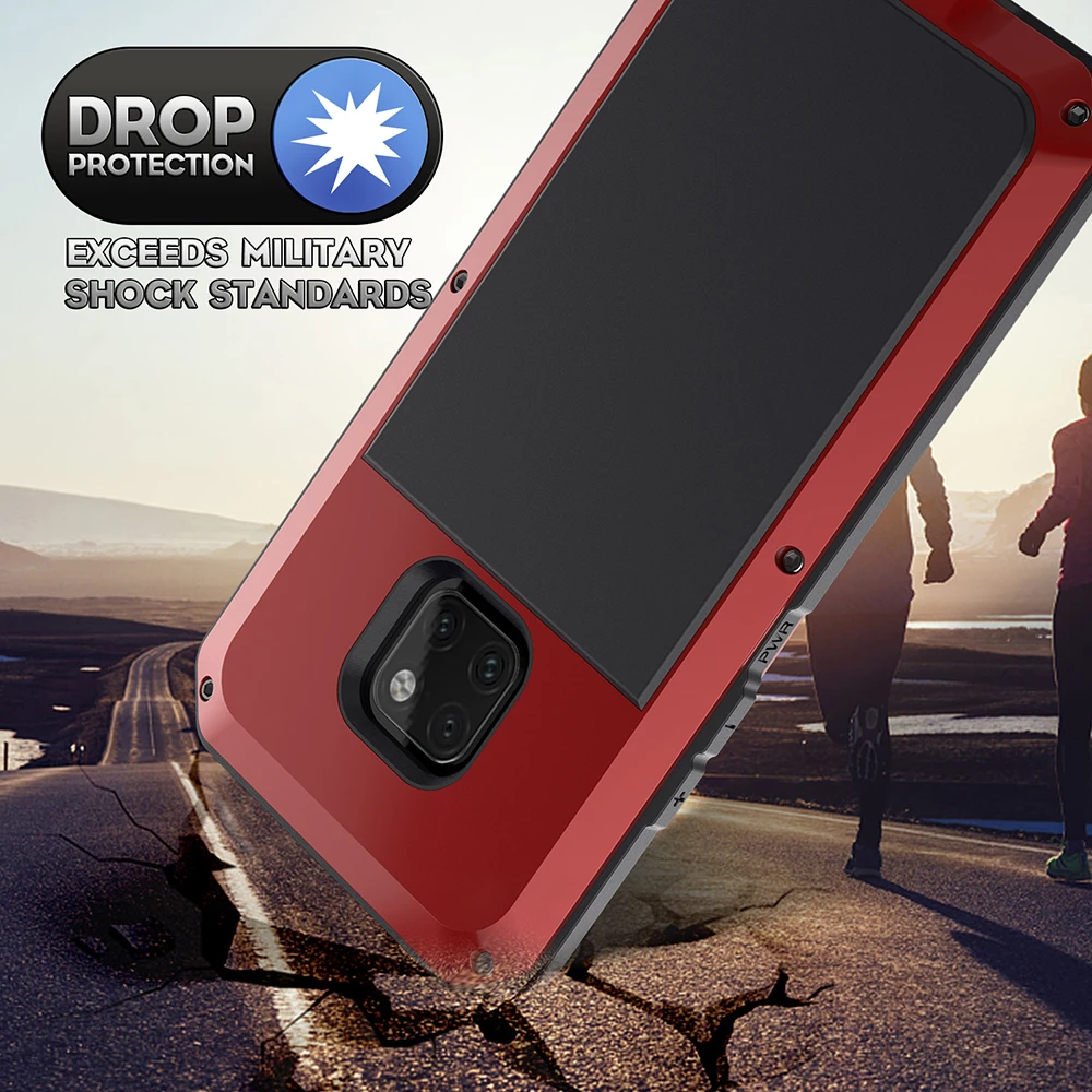 Металлический бронированный чехол противоударный для Huawei P30 полностью