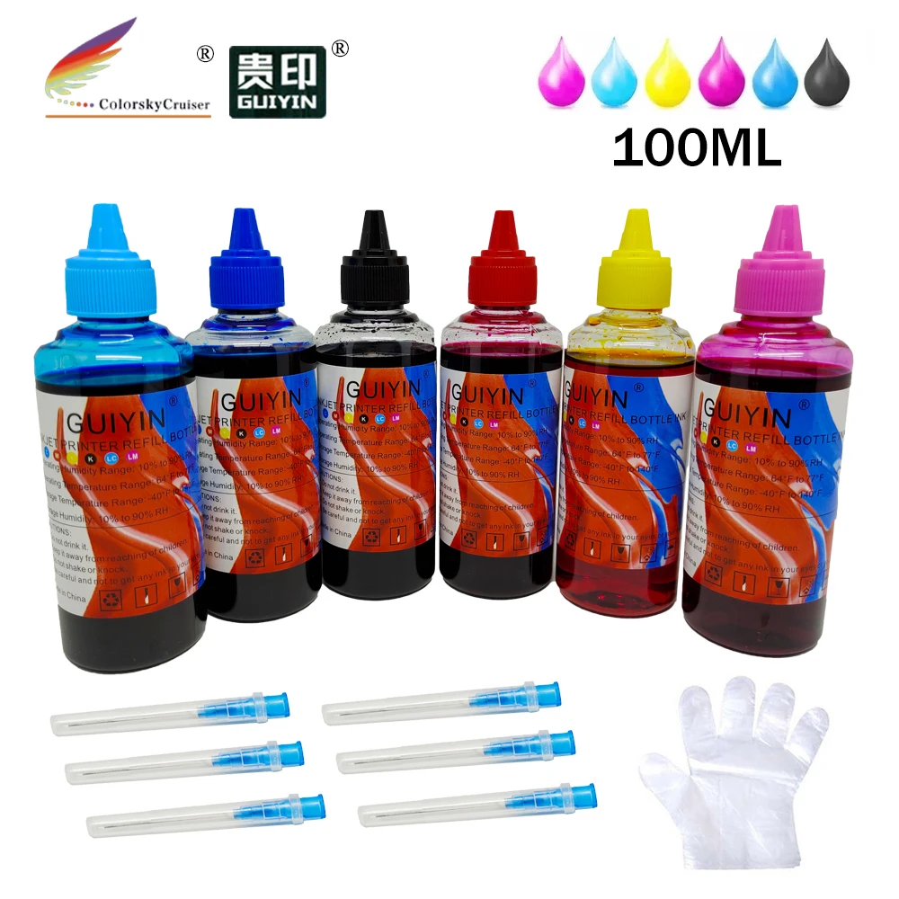 

6 цветов, сменные красящие чернила для Epson T0791 - T0796 Stylus Photo PX730WD PX800FW PX810FW PX820FWD PX830FWD 100 мл, 6 шт./упаковка
