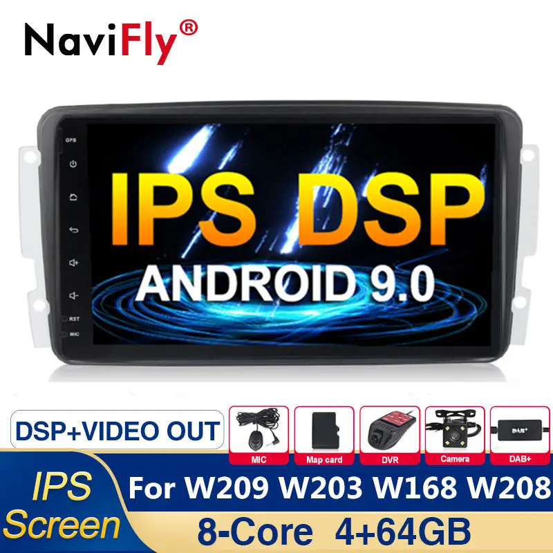 8 ядер IPS DSP Android 9 0 автомобильное радио мультимедийный плеер GPS навигация для Benz CLK