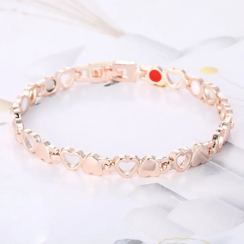 DoreenBeads Fashion Rainso Healthy Energy Bracelet Hearted design Health Care Magnetic Gold Hand Chain For Men | Украшения и