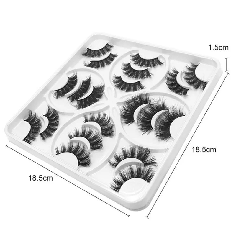 

10 Pairs False Eyelashes 5D Dramatic Fake Eyelashes Pack 18MM Faux Mink Lashes Thick Crossed Fluffy Volume Soft Reusable