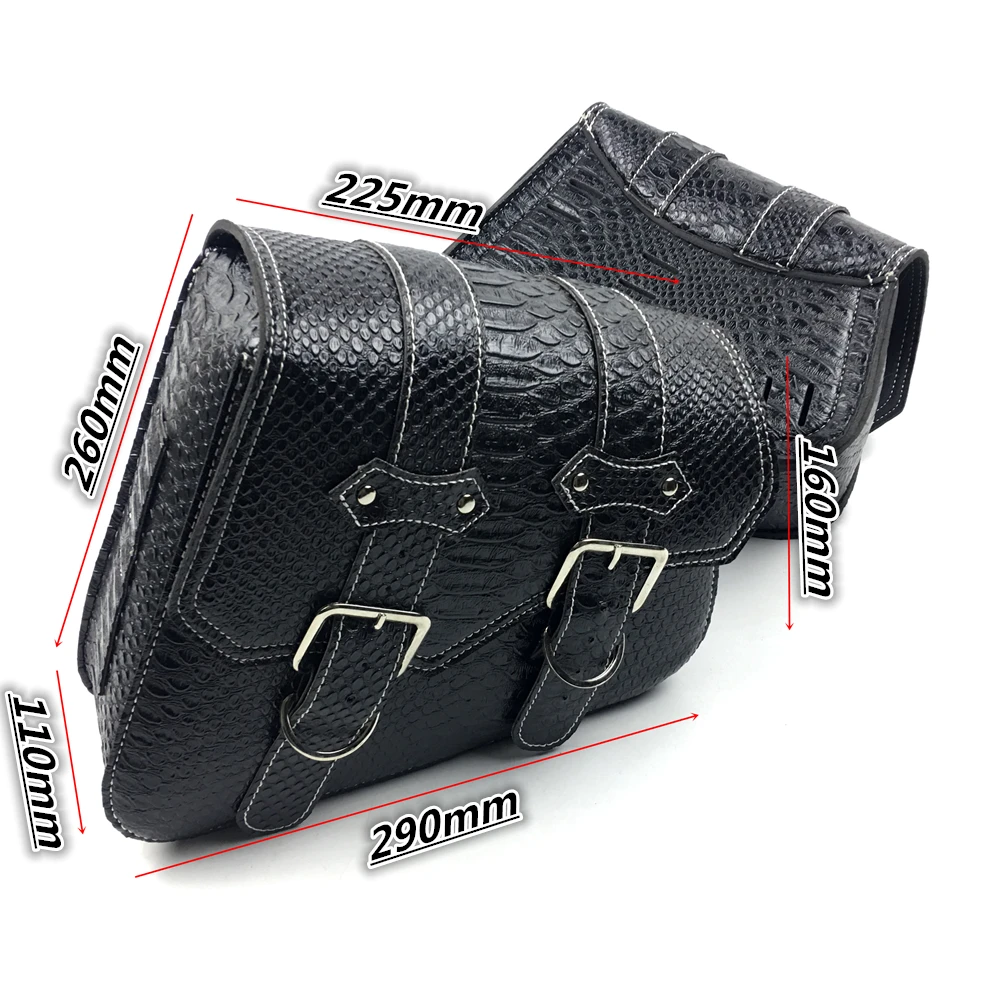 Мотоциклетные левые и правые сумки-седло из ПУ кожи черная сумка для хранения