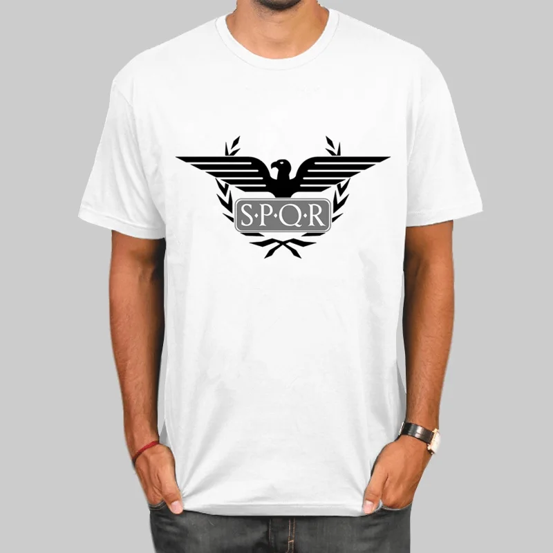 SPQR Римский гладиатор имперский Золотой орел футболки летняя модная футболка с