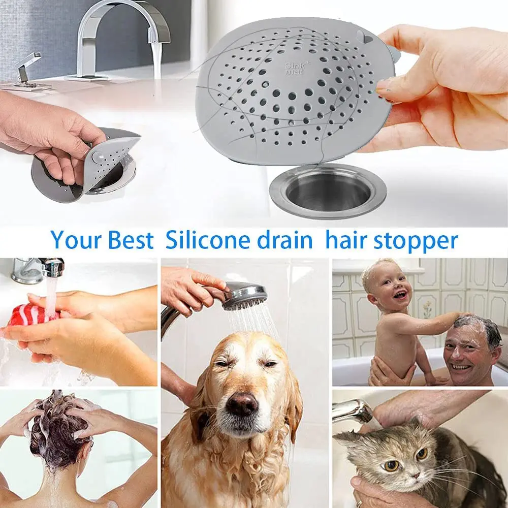 Фильтр для раковины кухни, предохранитель от волос для душа, затычка для ванны, покрытие пола в ванной комнате, универсальный антизасоритель.