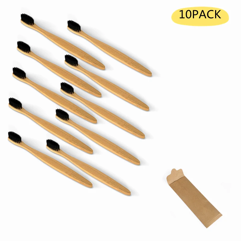 

насадка на щетку 10 шт красочная зубная щетка из натурального бамбука набор мягкая щетина уголь отбеливание зубов бамбуковая зубная щетка мягкий уход за полостью рта