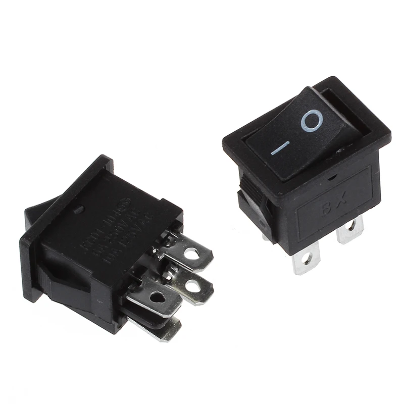 10 Pcs x 4 Pin On-Off 2 Position DPST Boat Rocker Switches 10A/125V 6A/250V AC | Обустройство дома