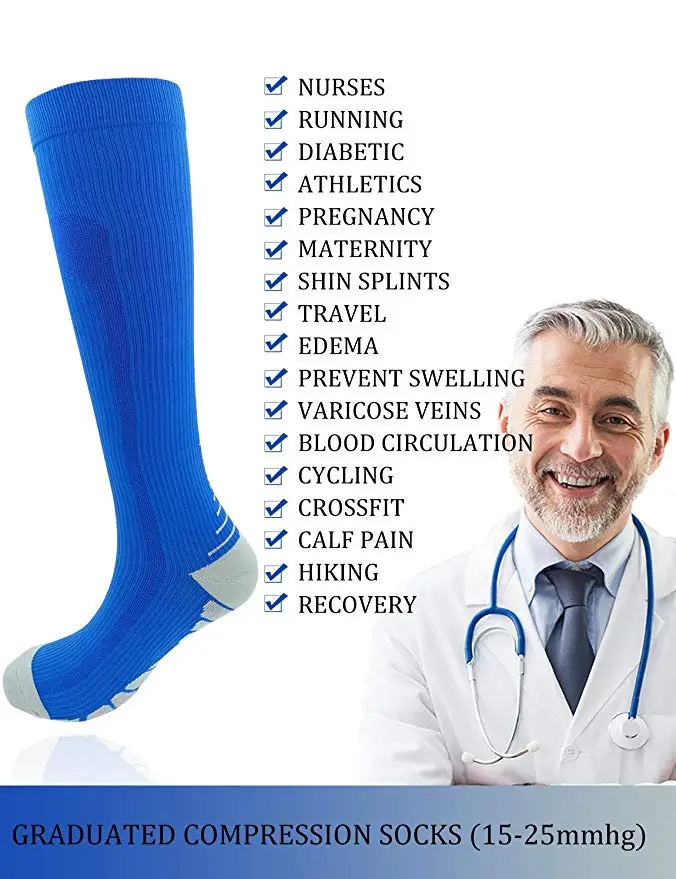 New Compression Stockings Arrow Pattern 20-30 Mmhg Outdoor Thigh High Tube Socks Sports Socks Men's Socks For Athlete