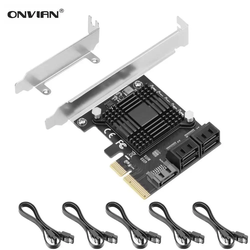 Контроллер Расширения onision PCIe SATA Card III контроллер 6 Гбит/с JMB585/SATA 3 0 5 портов без Raid с