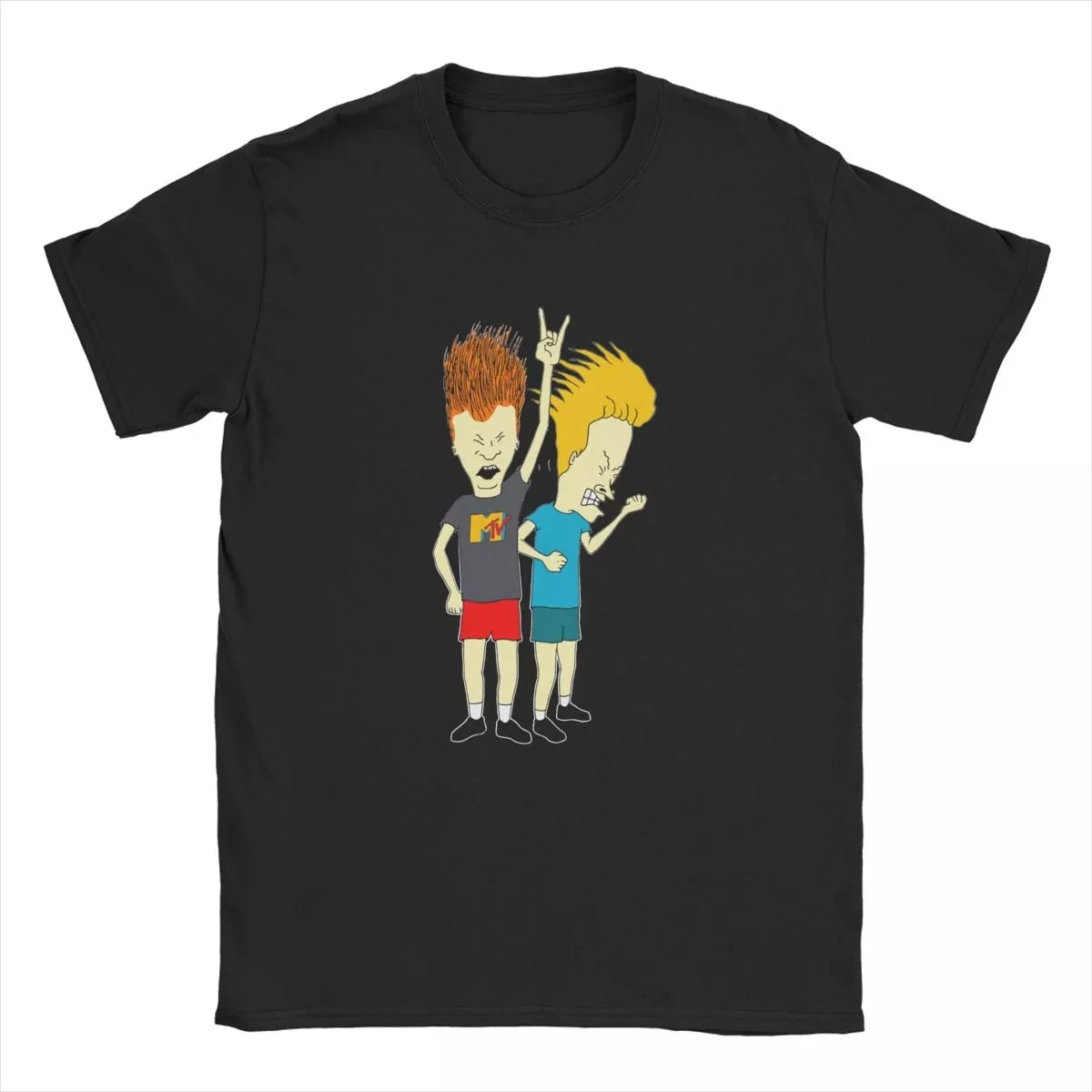 

Men T-Shirt Beavis And Butt Head Leisure 100% Cotton Tee Shirt Short Sleeve Cartoons T Shirts Round Neck Tops Printed