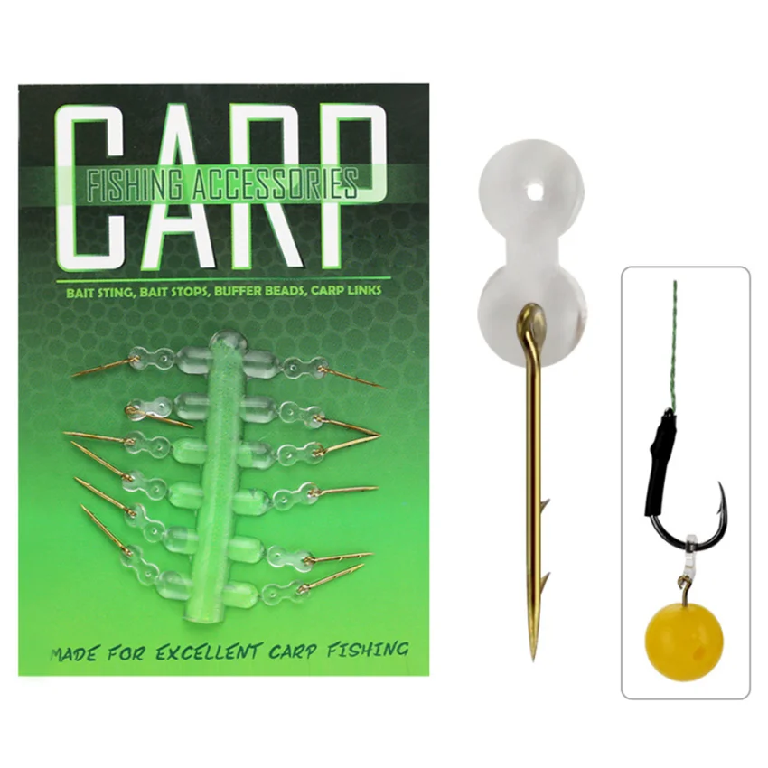 Приманка жало бойлов булавки с прозрачные резиновые кукурузы Ронни волос Rig карп