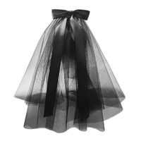 tulle wedding veils two layers with comb white black bow ribbon bridal veil for bride for marriage wedding accessories