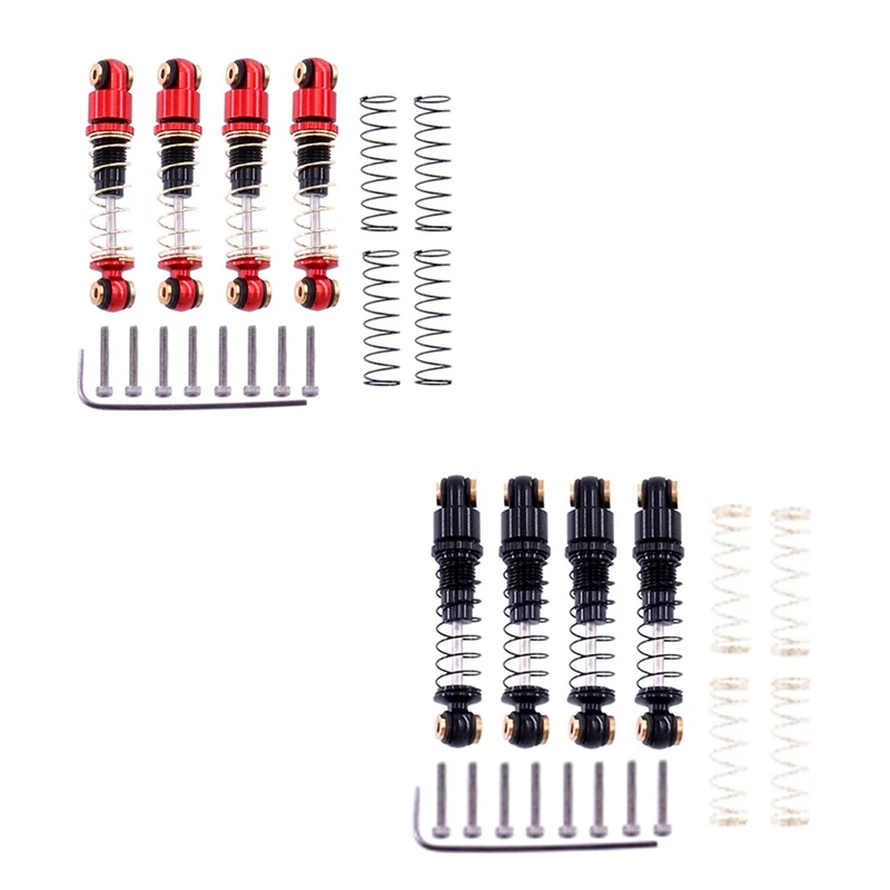 

4Pcs Aluminum Mini Shock Absorber Damper for 1/24 RC Crawler Car Axial SCX24 90081 Upgrade Parts Accessories