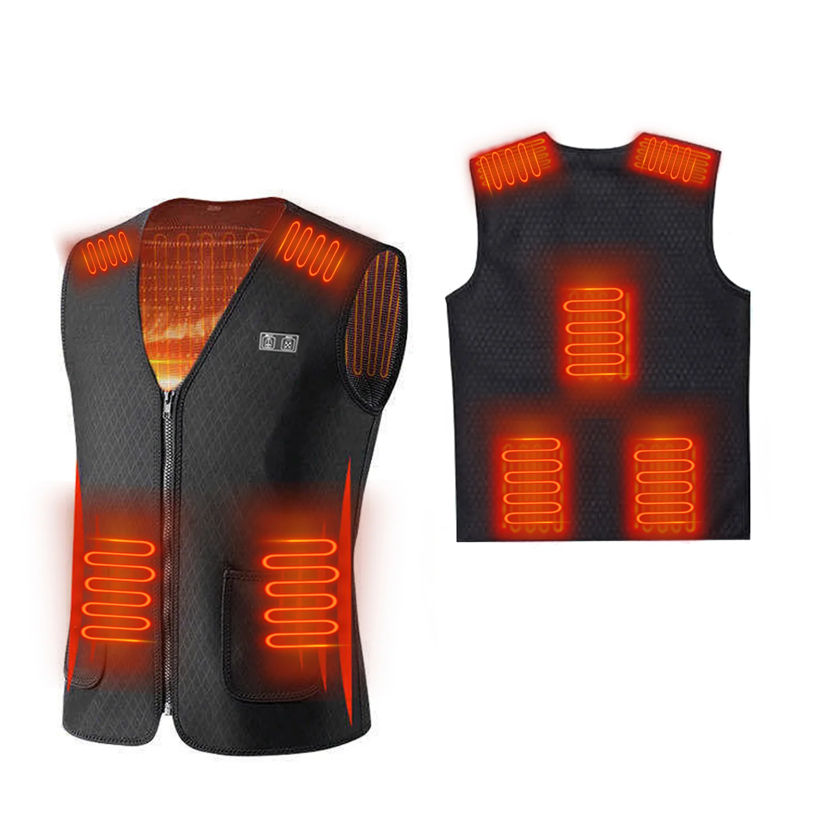 

7 Areas Men Heated Vest Smart Heating Cato Vest Usb Infrared Electric Heating Vest Women Outdoor Thermal Winter Hot Jas