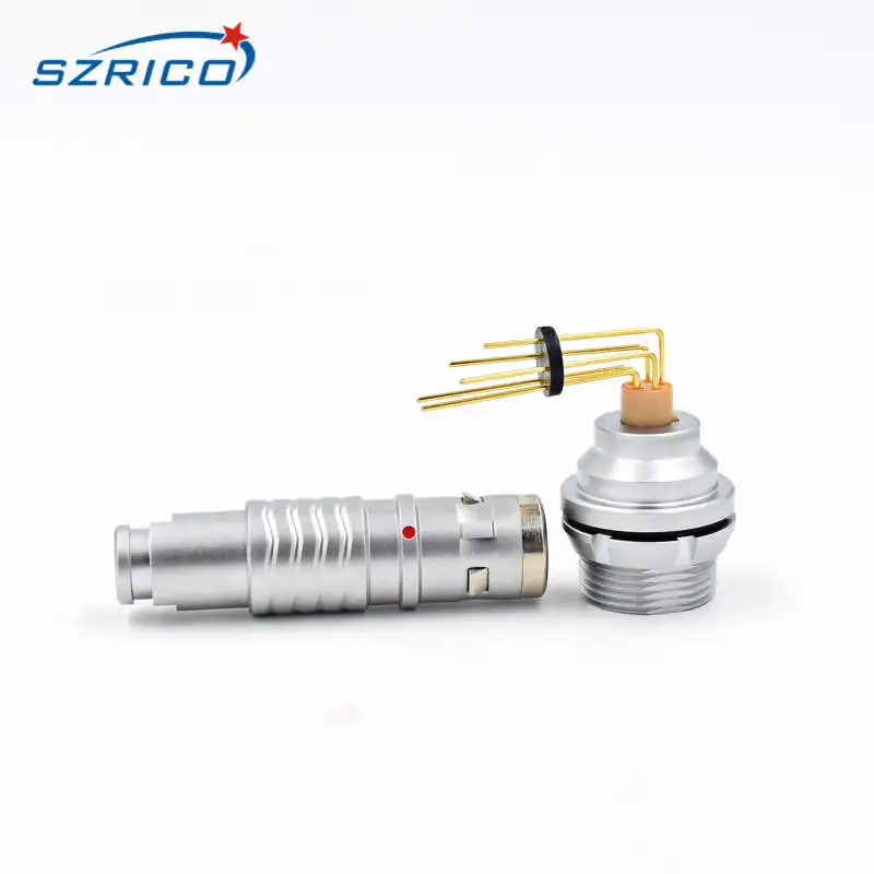 

2K FGG EEG 5 pin 8 pin connector male plug and female socket IP67 Waterproof Elbow 90 degree Connector Panel Amount Connector