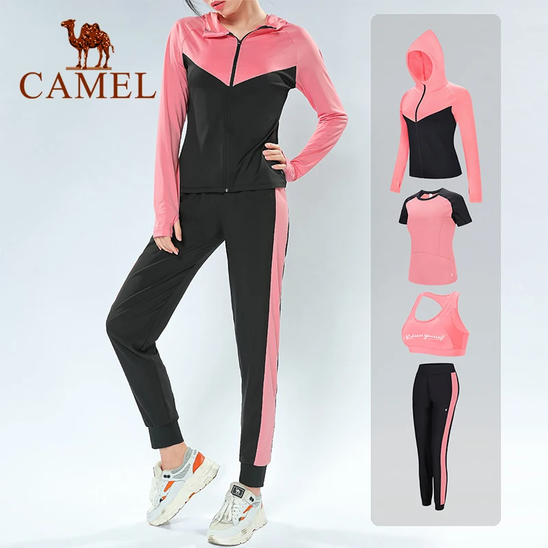

Camel Fashion Yoga Suit Women Clothing Women's Tracksuit Sport Cloth Female Four-piece Autumn Winter Running Clothes