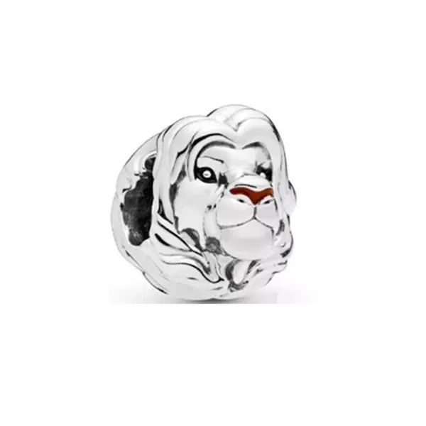 silver lion Новые подлинные 925 пробы серебряные винтажные Подвески в виде льва и короля сердец золотые бусины подходят для браслетов, браслетов и ожерелий DIY кулон ювелирные изделия - Цвет камня: silver lion