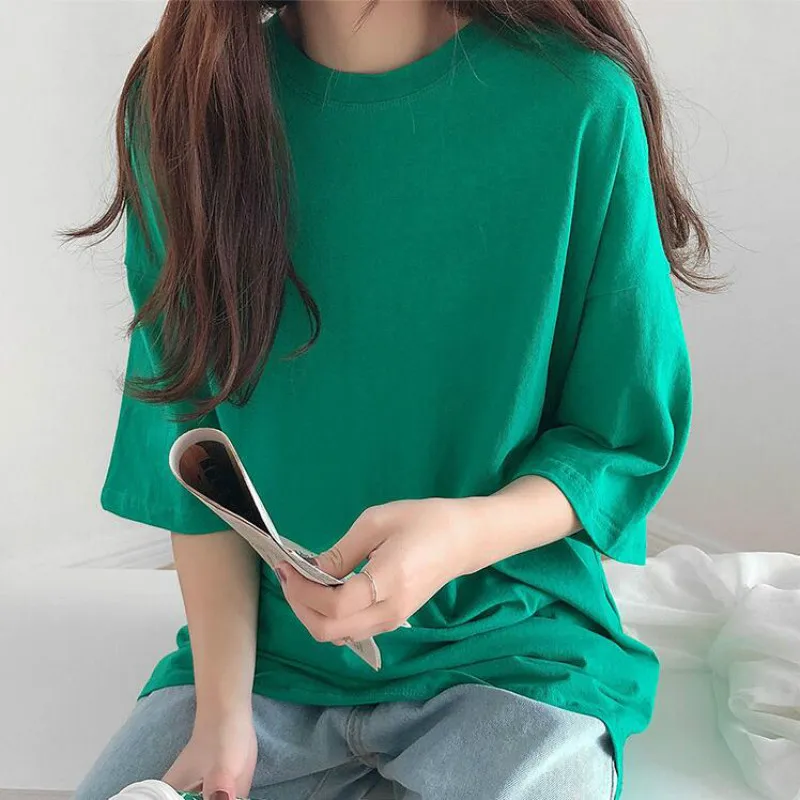 10 Цвет s серия новых ярких Женская Базовая летняя футболка на каждый день с