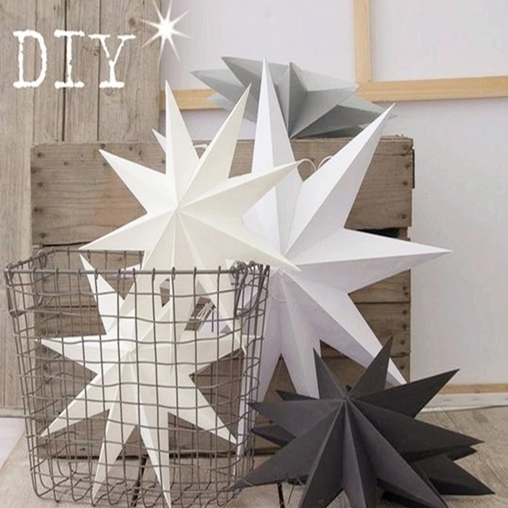 Новинка 30 см девять острых звезд подвесное украшение из бумаги для детской