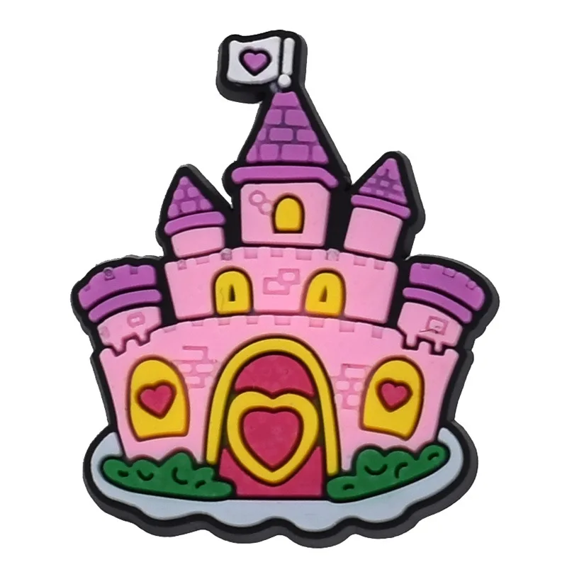 1pcs DIY Shoe Charms Accessories Roller skating/castle eyes/roll paper Shoe Decorations fit croc Clog jibz Kid X-mas Party Gifts