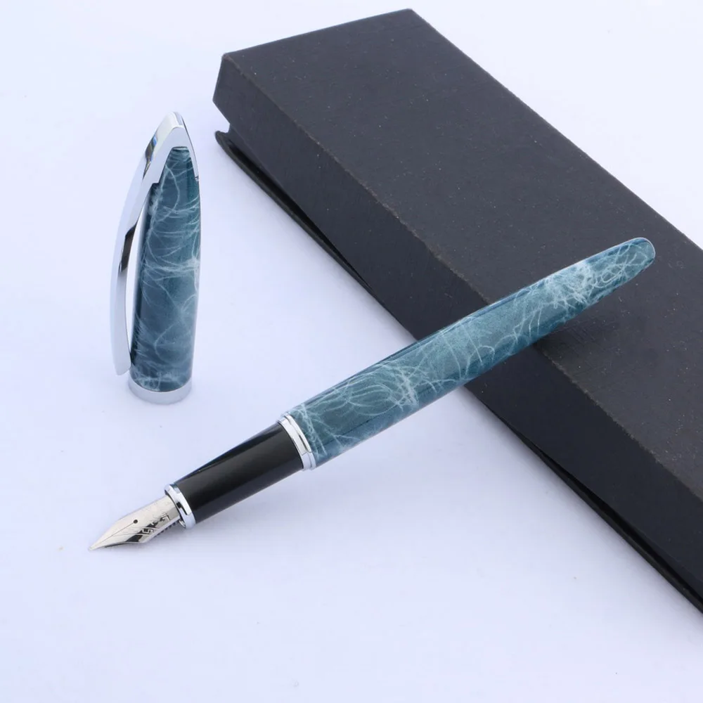 Jinhao 156 перьевая ручка с отделкой из синего мрамора цвета шампанского|fountain pen|pen