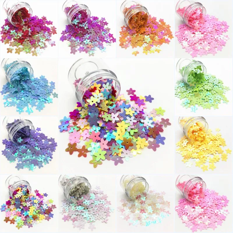 10 мм плоские цветы пять лепестков свободные ПВХ блестки шитье свадебное платье