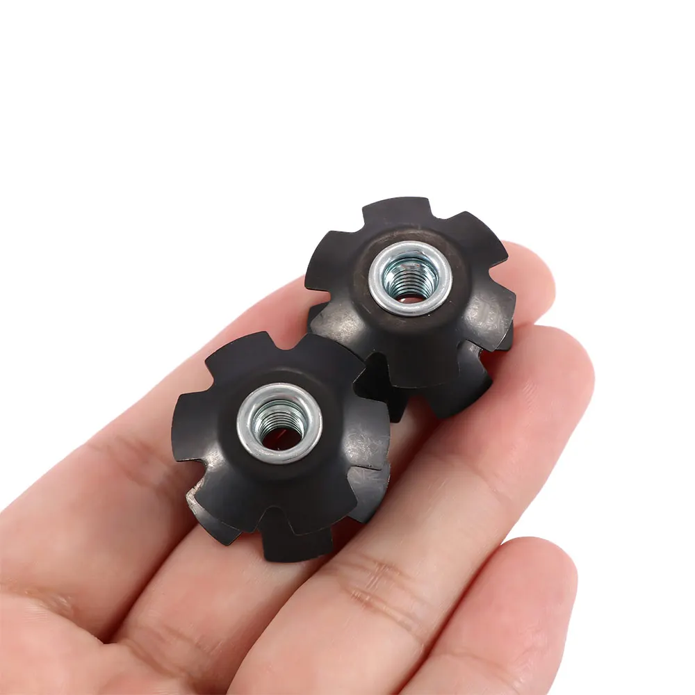 2pc Durable Steer tubes 28.6mm Ahead MTB Fangled Nut Front Fork Mount Core Fastening Bolts Bike Headset Star Nuts
