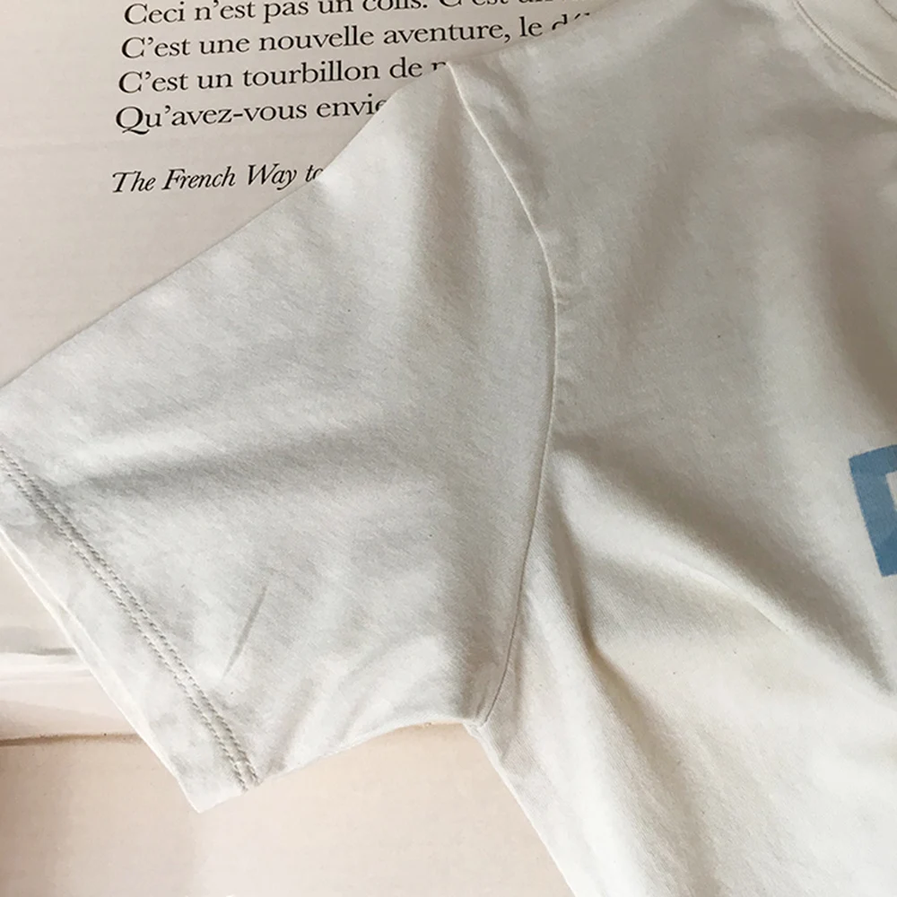 

DEMAIN Printed T-shirt Women Short Sleeve Round Neck Summer Casual Graphic Tee T Shirt Tshirt Elegant Femme Tops Streetwear 2021