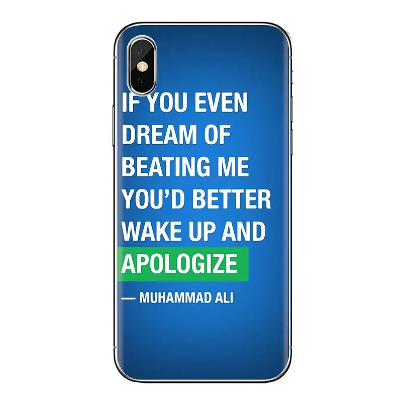 For iPod Touch Apple iPhone 4 4S 5 5S SE 5C 6 6S 7 8 X XR XS Plus MAX TPU Transparent Skin Cover Muhammad Ali King of Boxing USA |
