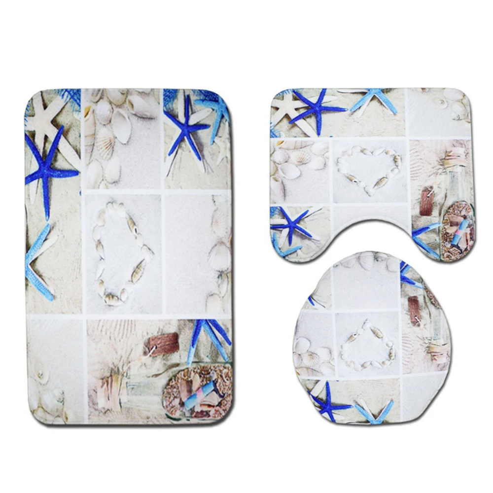 Новинка 4 шт./компл. летние раковины морская звезда коврики для ванной занавески