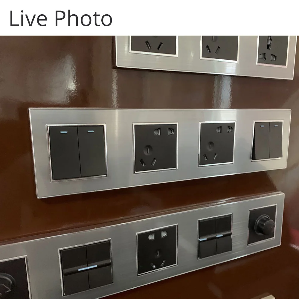 2 шт. настенные розетки из нержавеющей стали с серебристой рамкой | Строительство