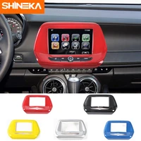 shineka abs small screen 7 gps navigation panel frame video ring trim cover decoration stickers for chevrolet camero 2017