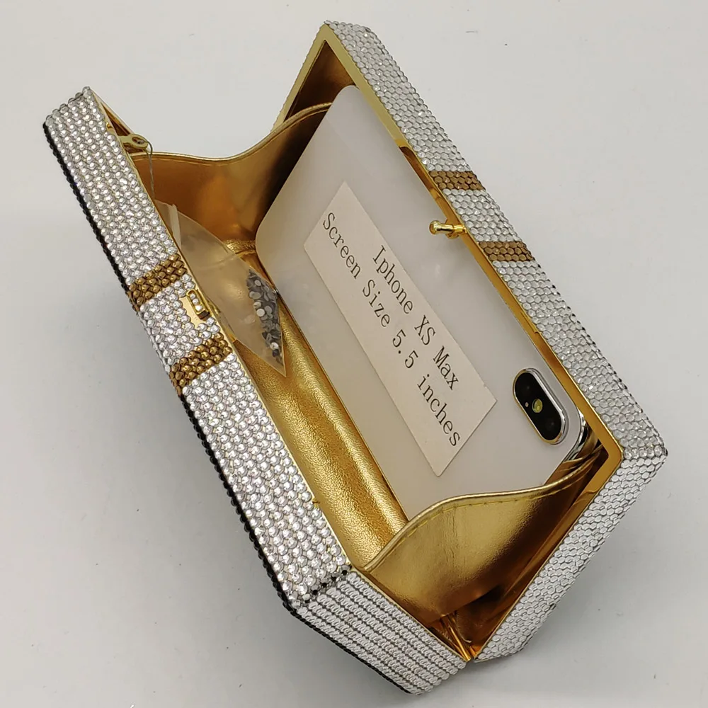 

Double Flower USD100 Value Cash Women Crystal Box Clutch Evening Minaudiere Bags Wedding Party Diamond Purses and Handbags