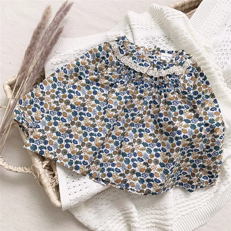 Baby Clothes Set Spring Autumn Infant Girls Outfits Blouse Tops + Knitted Shorts Toddler For Girl Tracksuit |