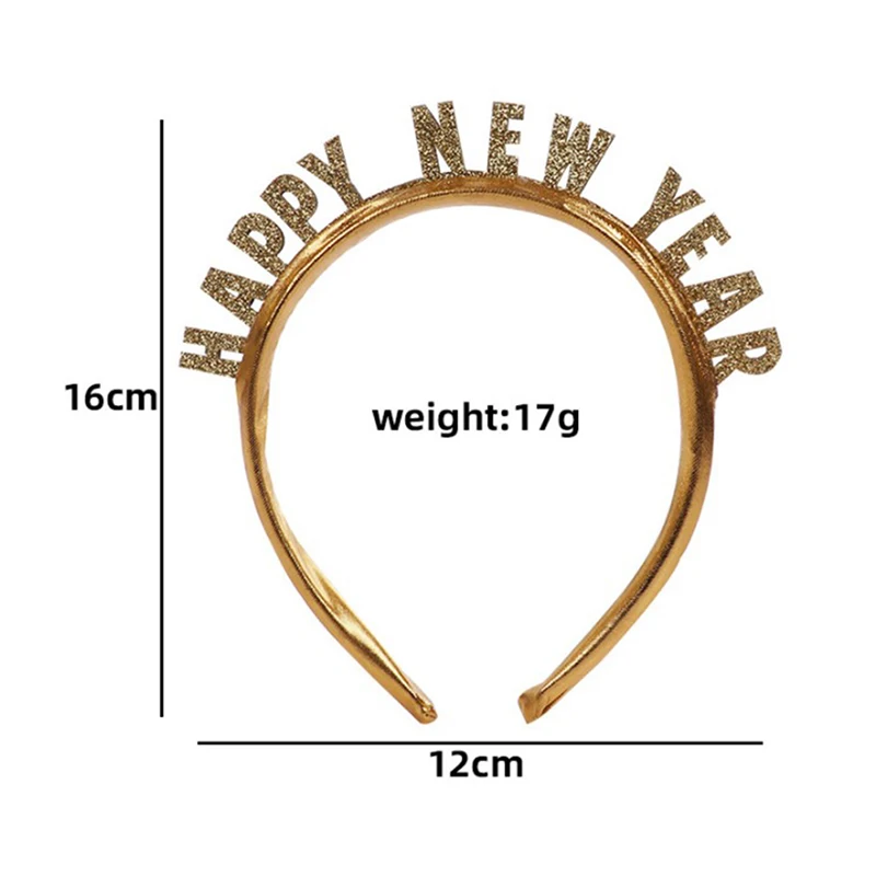 

1PCS Headband Glitter Letters Happy New Year Headband Plastic Cheers For Adult And Children Hair Hoop Headband Glitter Letters