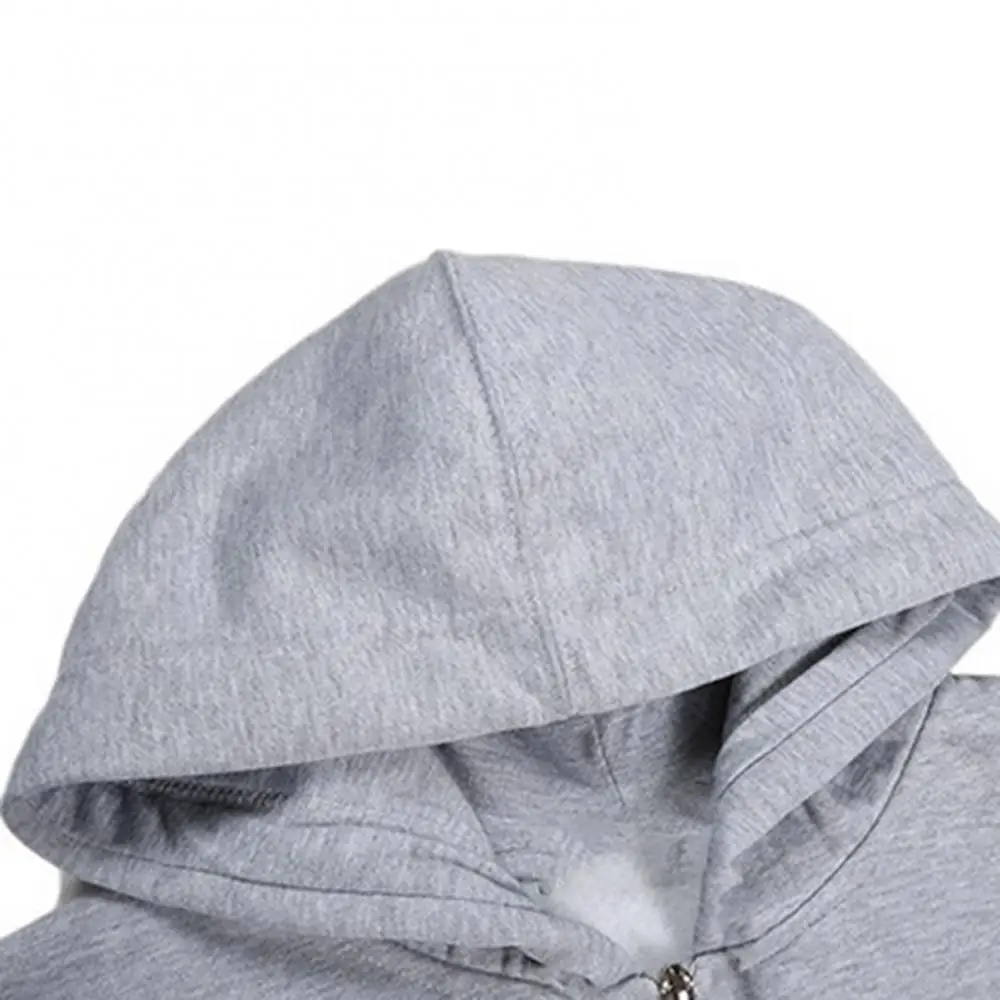 

Solid color Plus Size men Sweatshirts Winter Unisex Long Sleeve Thicken Zipper Hoodie Sport Sweatshirt with Pocket