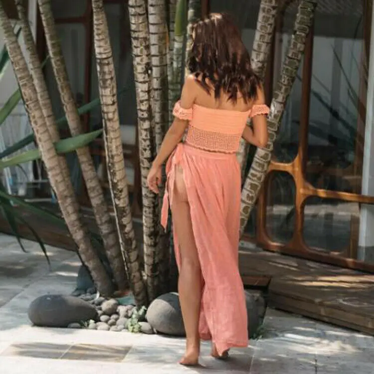 AU 2020 New Women Summer Holiday Beach Sunshine Proof Sexy Lady Cover Up Wrap Maxi Skirt Bikinis Beachwear Sarongs Dresses |