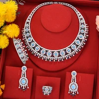 missvikki luxury gorgeous tassel necklace bangle ring earrings jewelry set women wedding sparkly engagement high quality