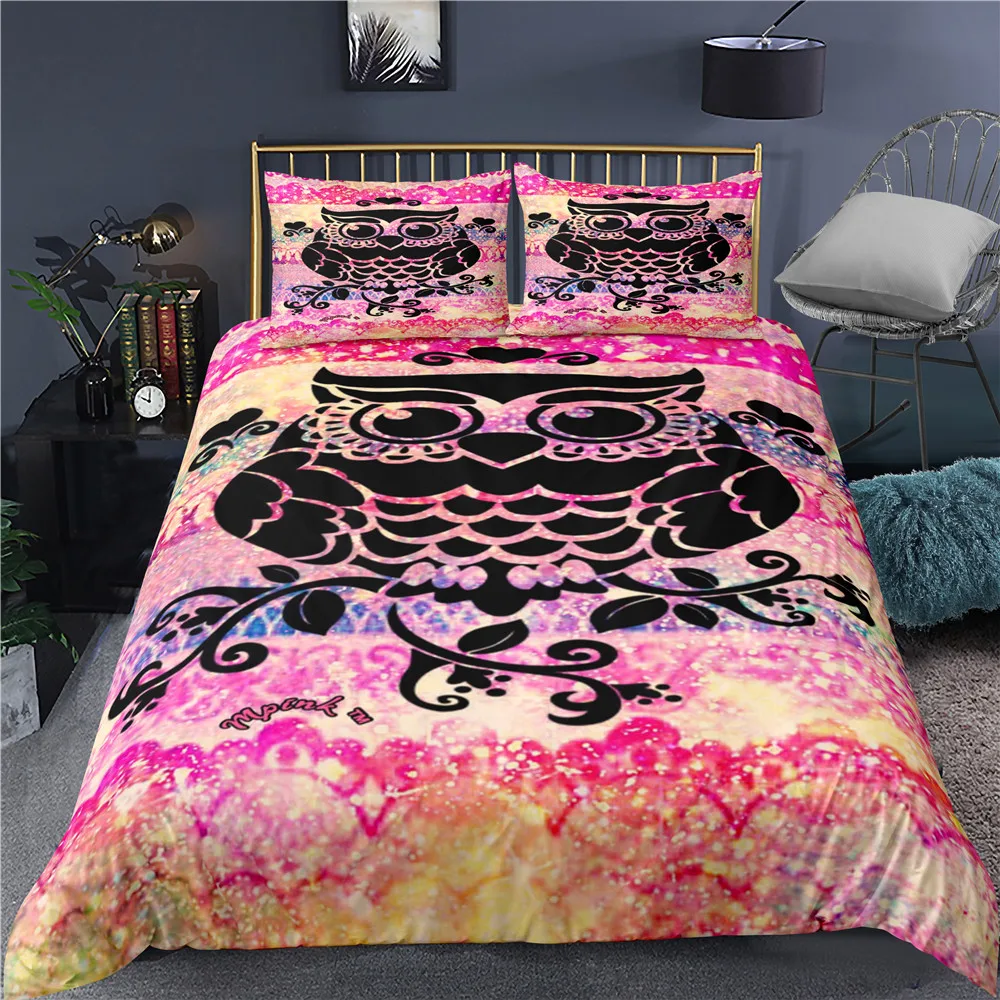 Комплект постельного белья из 2/3 предметов с красочными животными пододеяльник 3D